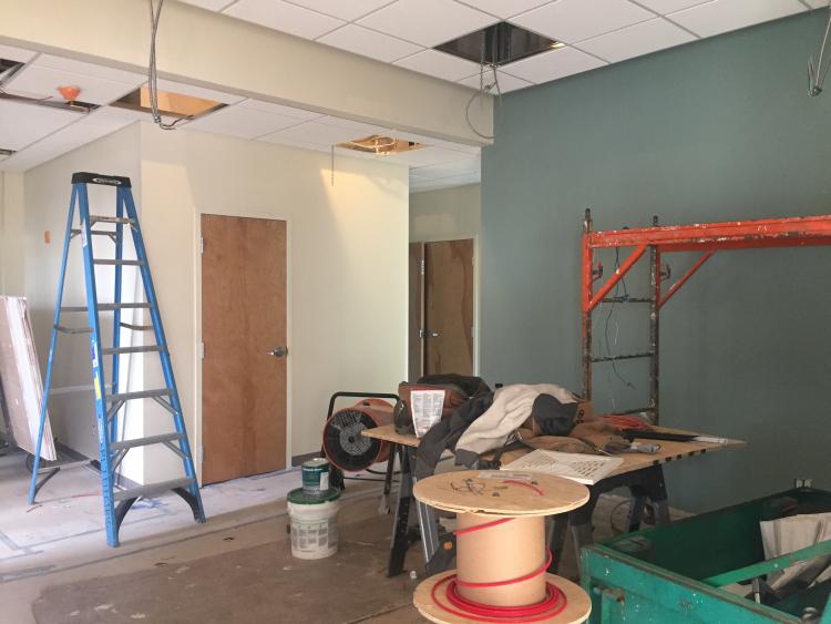 Construction photo of the Walk-In Clinic 